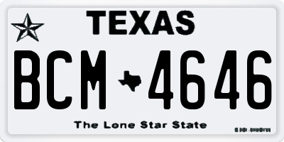 TX license plate BCM4646