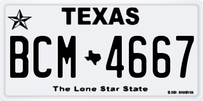 TX license plate BCM4667