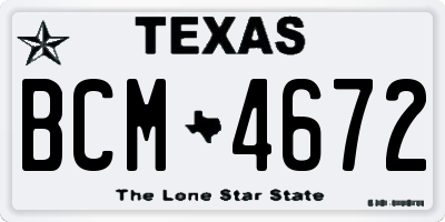 TX license plate BCM4672