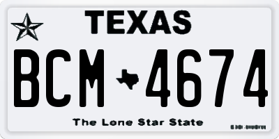 TX license plate BCM4674