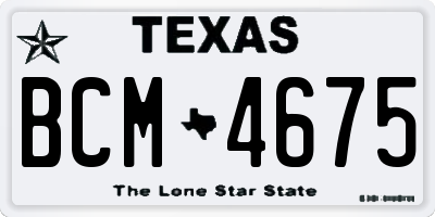 TX license plate BCM4675