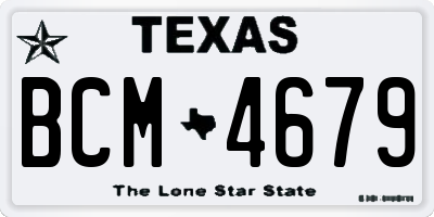 TX license plate BCM4679