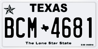 TX license plate BCM4681