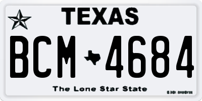 TX license plate BCM4684