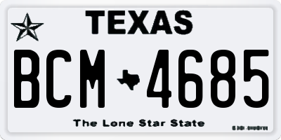 TX license plate BCM4685