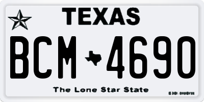 TX license plate BCM4690