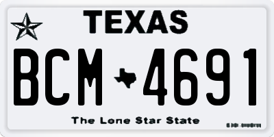 TX license plate BCM4691