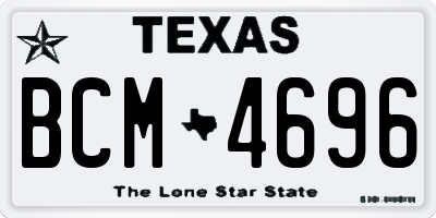 TX license plate BCM4696