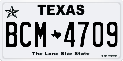 TX license plate BCM4709