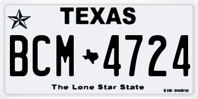 TX license plate BCM4724