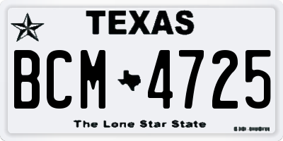 TX license plate BCM4725