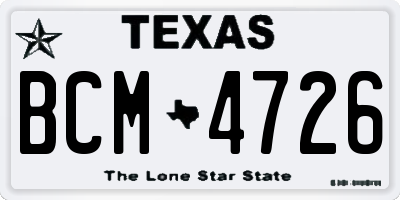 TX license plate BCM4726