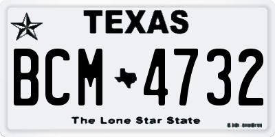 TX license plate BCM4732