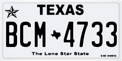 TX license plate BCM4733