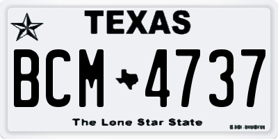 TX license plate BCM4737