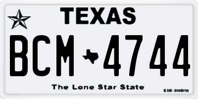TX license plate BCM4744