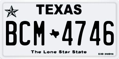 TX license plate BCM4746