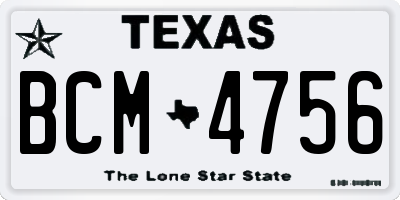 TX license plate BCM4756