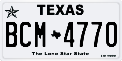 TX license plate BCM4770