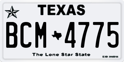 TX license plate BCM4775