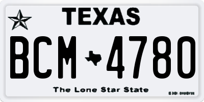 TX license plate BCM4780