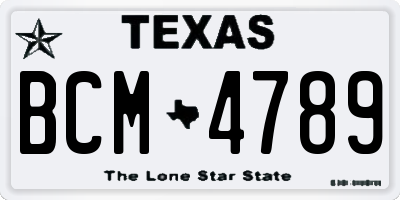 TX license plate BCM4789