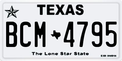 TX license plate BCM4795