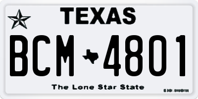 TX license plate BCM4801