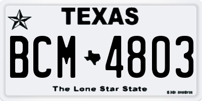 TX license plate BCM4803