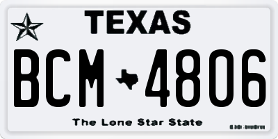 TX license plate BCM4806