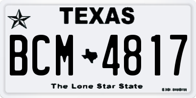 TX license plate BCM4817