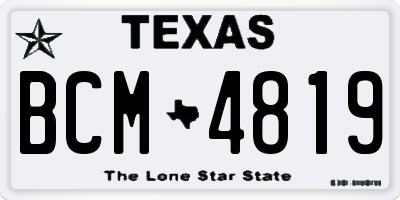 TX license plate BCM4819