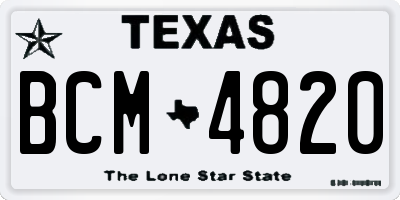 TX license plate BCM4820