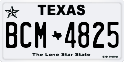TX license plate BCM4825