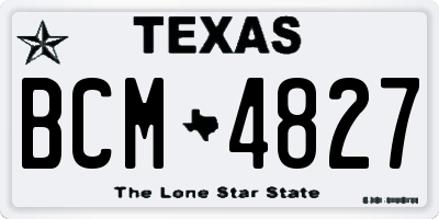 TX license plate BCM4827