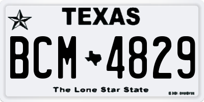 TX license plate BCM4829