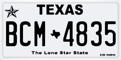 TX license plate BCM4835