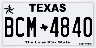 TX license plate BCM4840