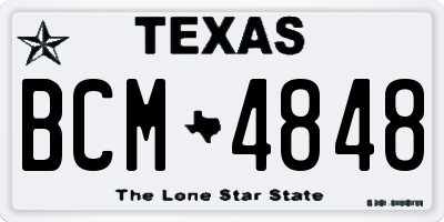 TX license plate BCM4848