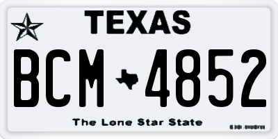 TX license plate BCM4852