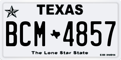 TX license plate BCM4857
