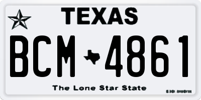 TX license plate BCM4861