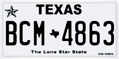 TX license plate BCM4863