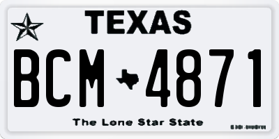 TX license plate BCM4871