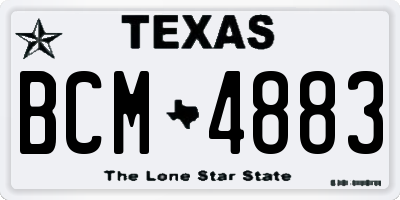 TX license plate BCM4883