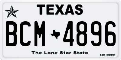 TX license plate BCM4896