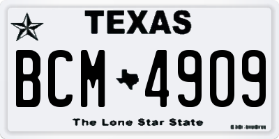 TX license plate BCM4909