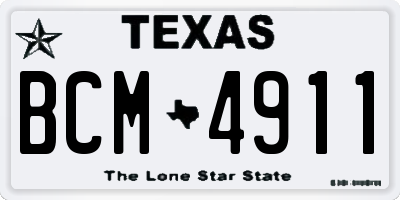 TX license plate BCM4911