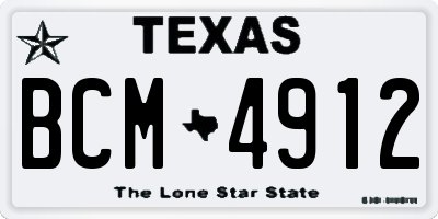 TX license plate BCM4912