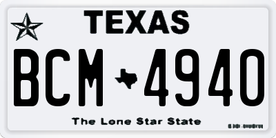 TX license plate BCM4940
